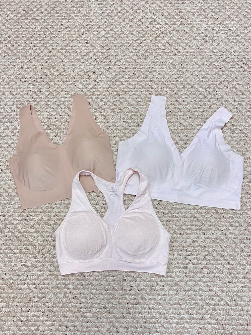 3 SMOOTH COMFORT T-SHIRT BRAS - THIRD LOVE & HANES - SIZE 1X